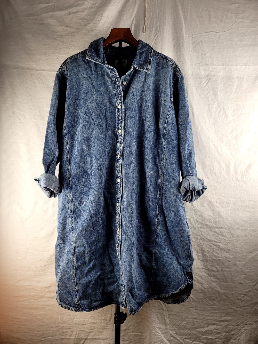 NWT Universal Thread Blue Acid Wash Denim Shirt Dress/shirt XXL